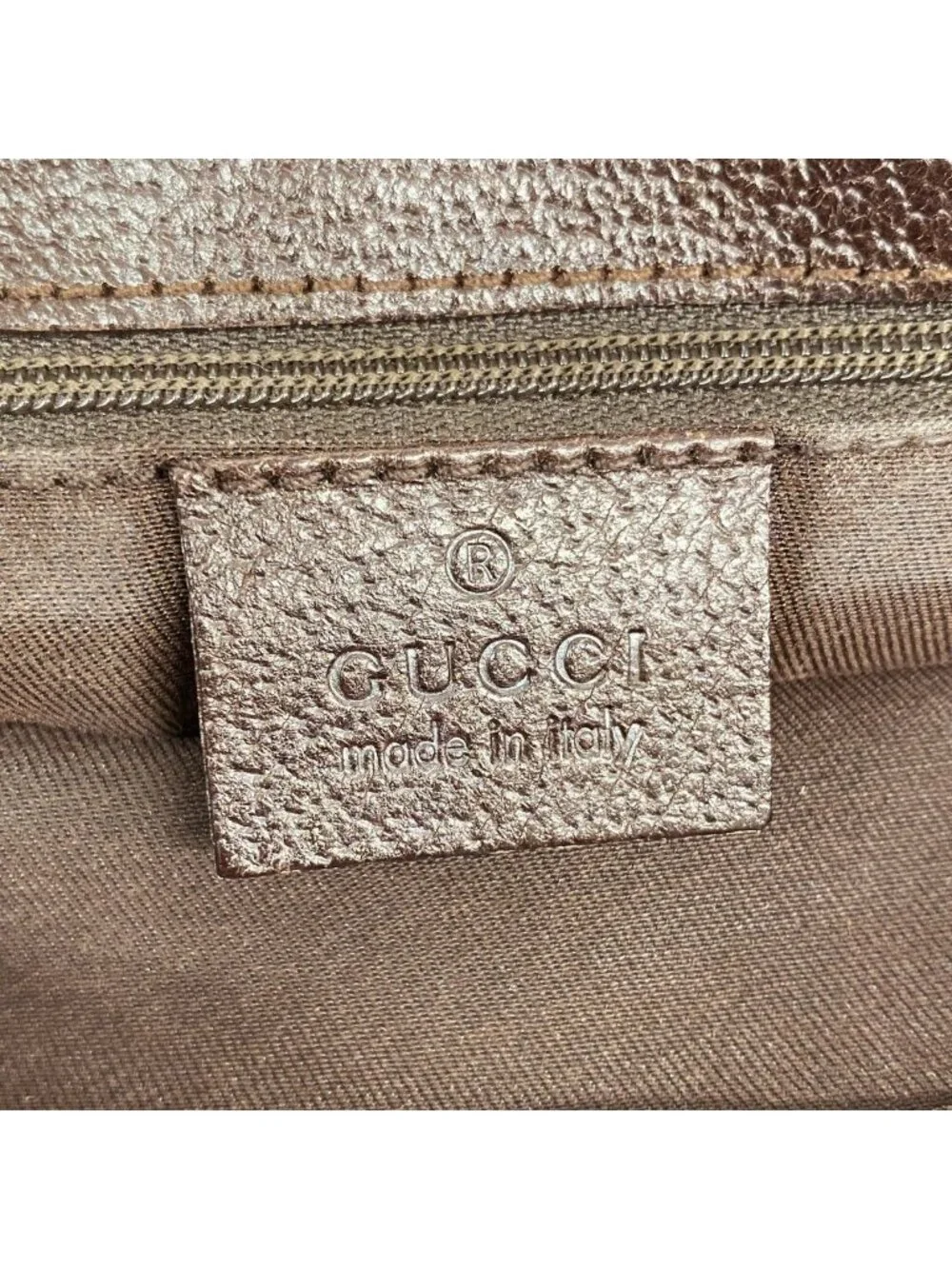 Gucci Tote GG Canvas Beige Brown Silver